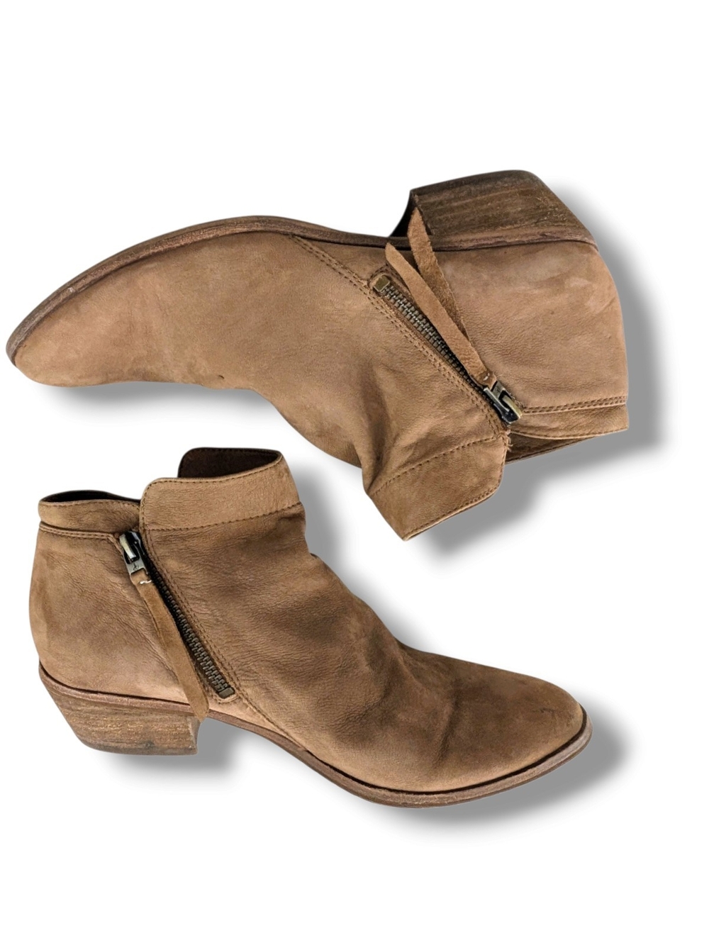 Sam Edelman Packer Suede Ankle Booties in Light Brown, Size 10